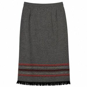 Vintage Nouveaux Folkcore Maxi Skirt Women 10P Boho Western Cottage Wool Blend